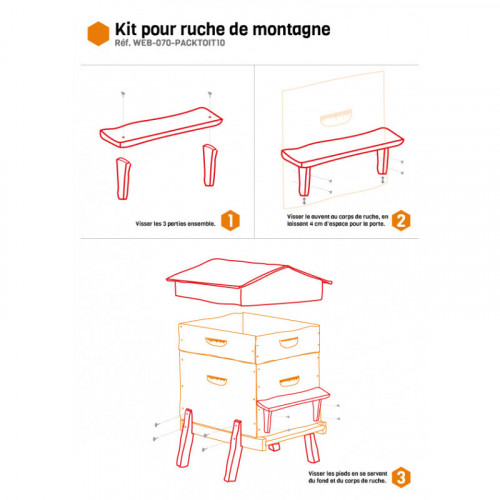 Kit pour ruche de montagne 10 cadres