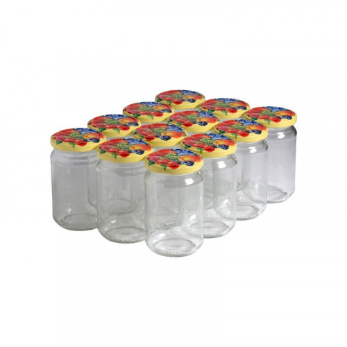 12 pots verre 400g (318 ml) avec couvercles TO 63