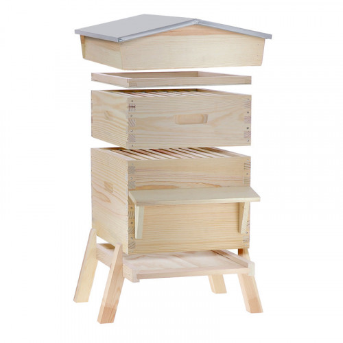 Ruche chalet Dadant 10 cadres + Hausse & cadres cirés