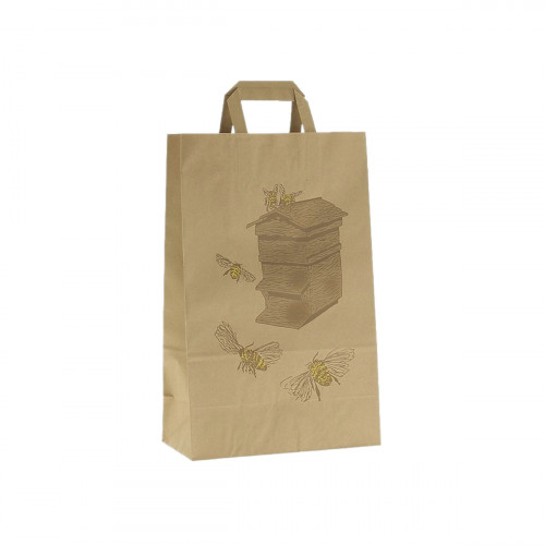 25 sacs bretelles kraft ruche H41x26x14cm