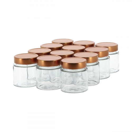 12 pots verre 400g Modernes avec couvercles TO 70 Deep
