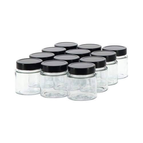 12 pots verre 400g Modernes avec couvercles TO 70 Deep