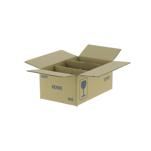 DESTOCKAGE - Carton pour 6 pots de 250 g TO63 en verre AVEC DEFAUT RAINURE