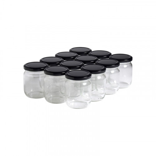 12 pots verre 250 g (228 ml) avec couvercles TO63