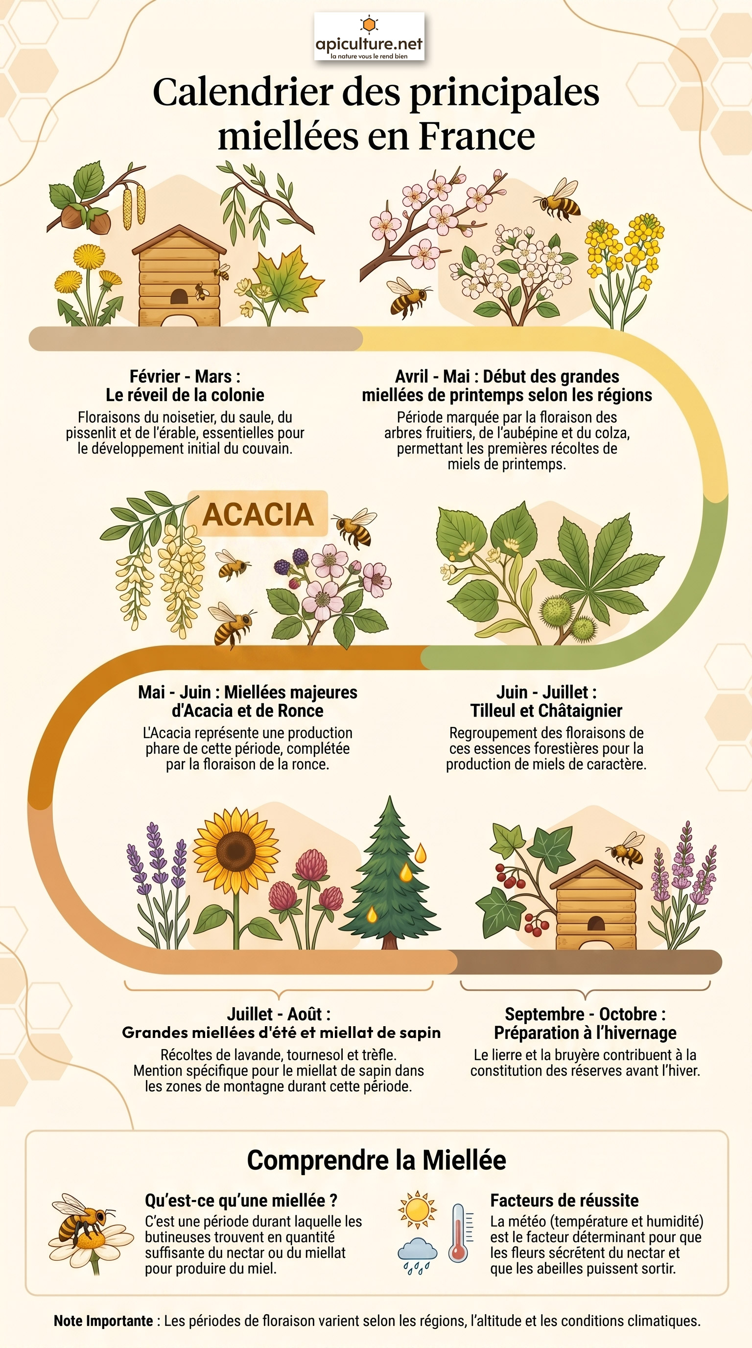 calendrier des miellees