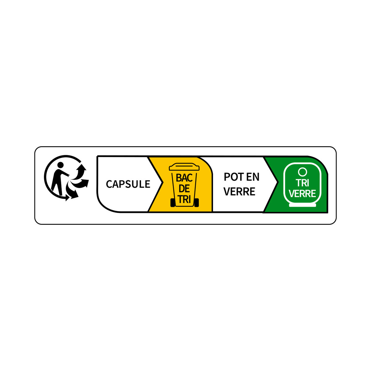 100 étiquettes Info-Tri pour pots verre
